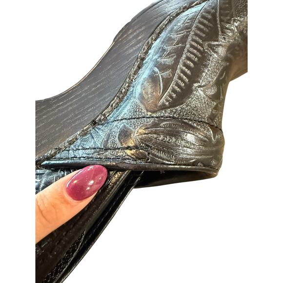 Dansko Women’s Staple Clogs Shoes Black Floral Embossed Size 36 (US 5.5-6) - Picture 11 of 15